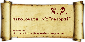 Mikolovits Pénelopé névjegykártya